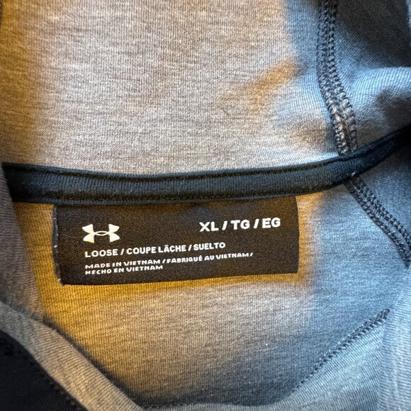 Under Armour Spacer Burnout Hoodie XL Gray Print Loose Fit Pockets Thumbholes - Picture 9 of 9